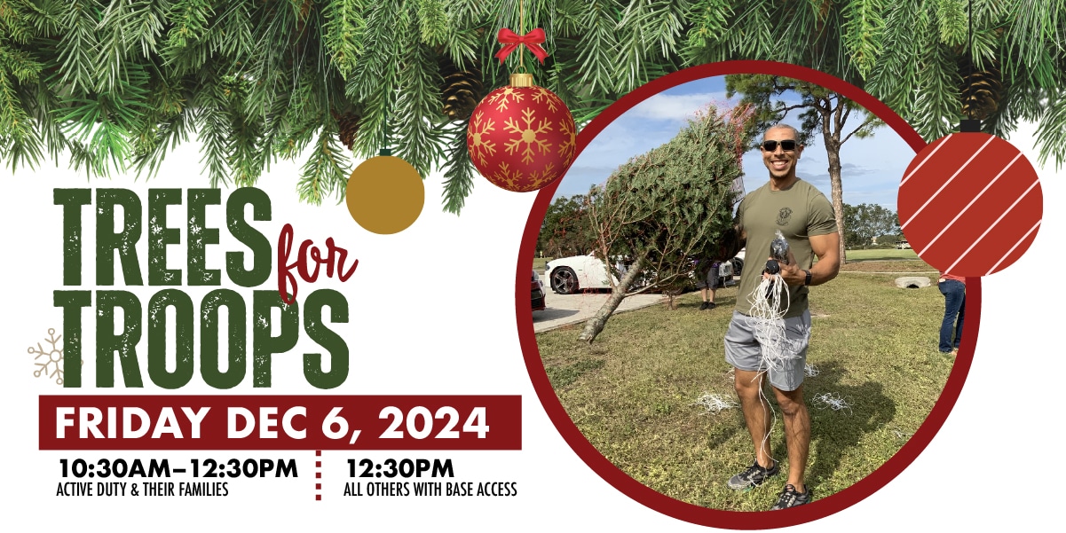 Trees for Troops Friday, December 6, 2024 starting at 10:30AM for Active Duty Families