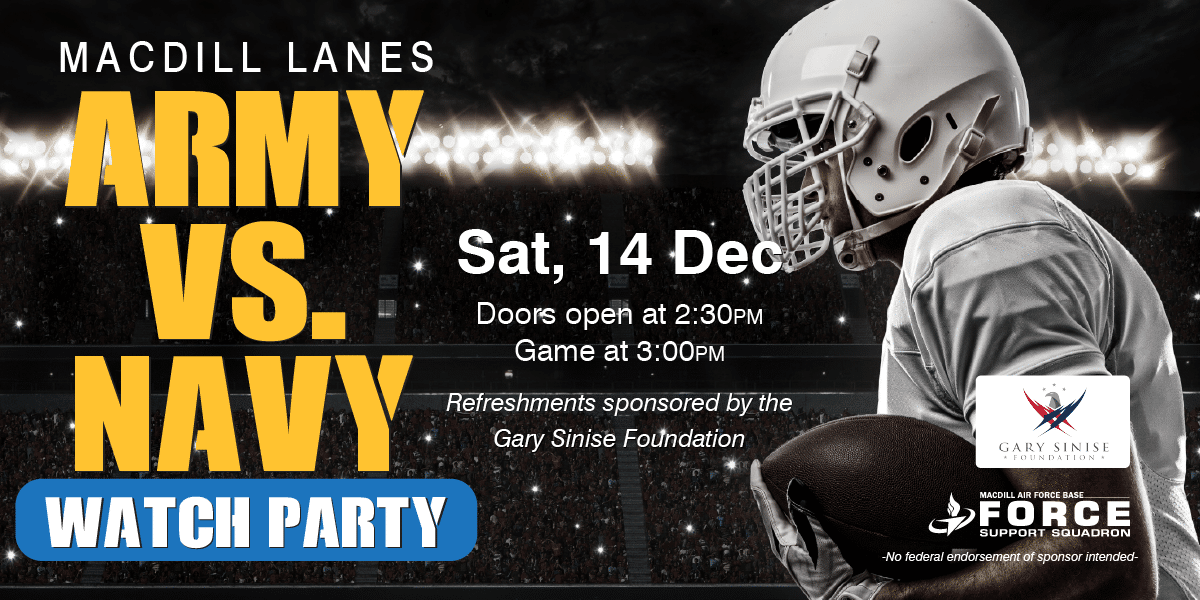 Army Navy Watch Party Saturday December 14 at MacDill Lanes Bowling