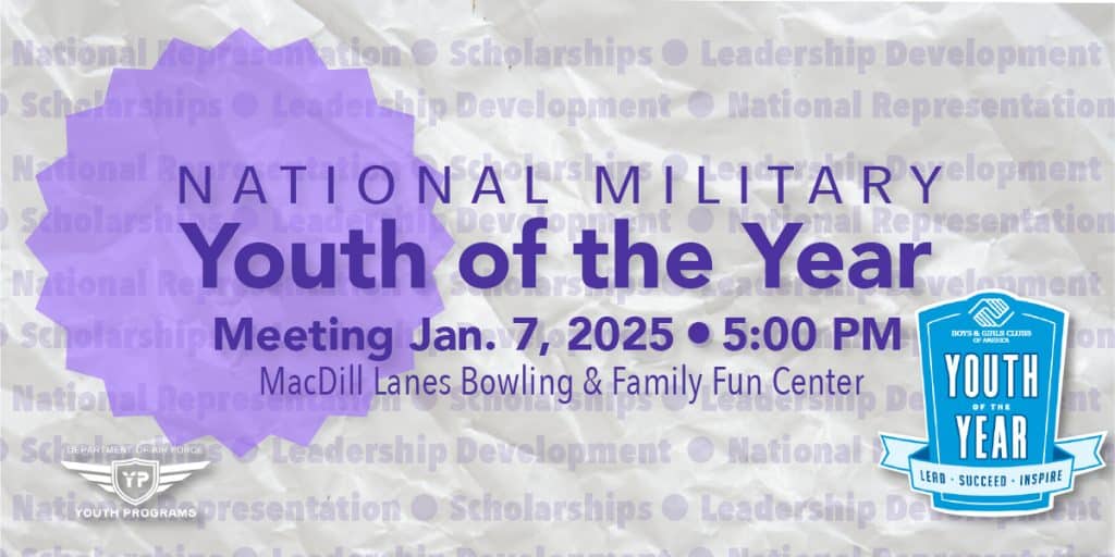 National Military Youth of the Year Meeting Jan 7 at 5PM