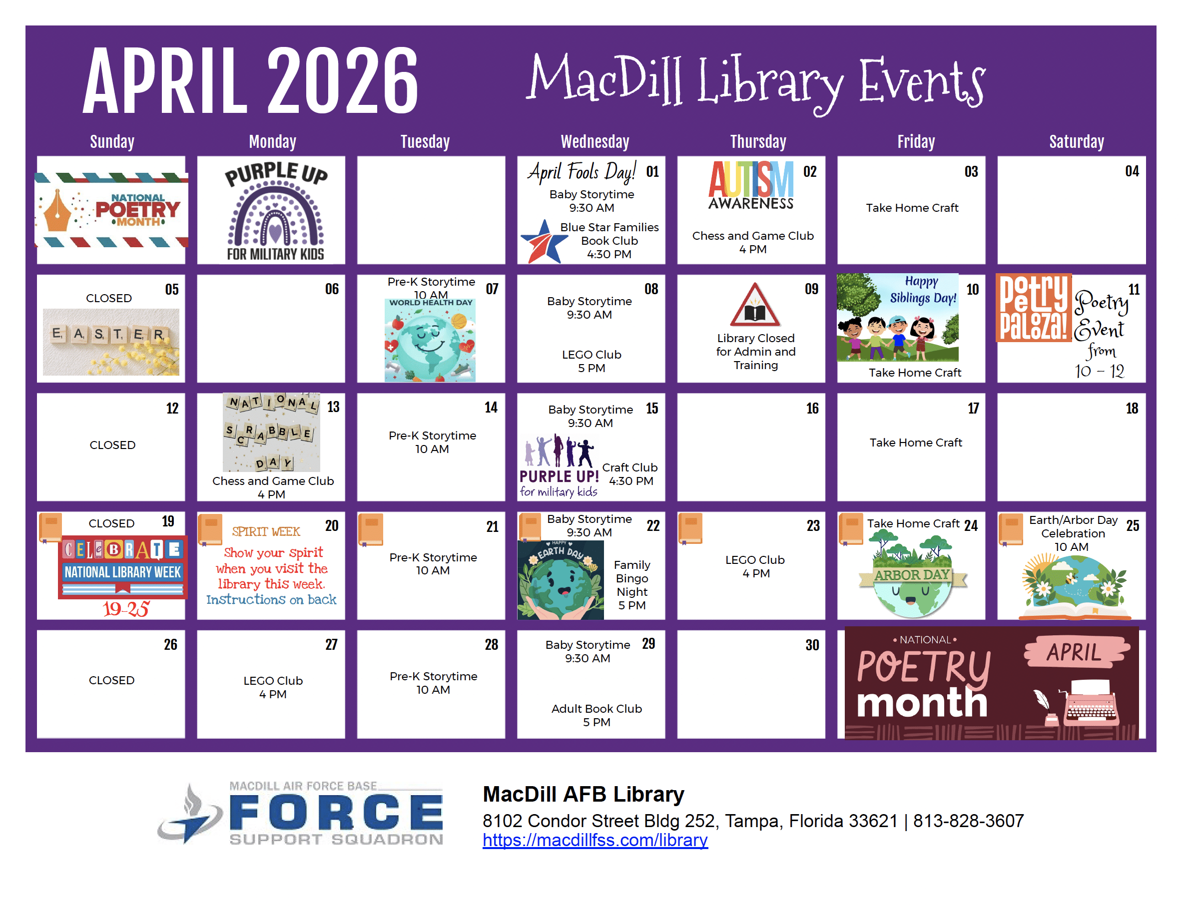 Library March Calendar