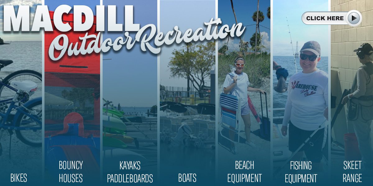 Promotional banner for the MacDill Outdoor Recreation
