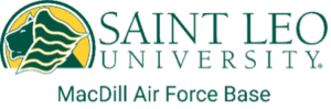 Saint Leo University MacDill Air Force Base Green and Yellow Logo